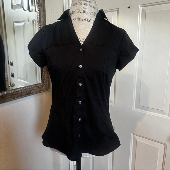 Black Button Up Top - Picture 1 of 11